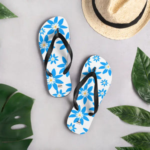Slip Resistant Blue Flowers Flip Flop Summer Style - Dipaliz - Slippers