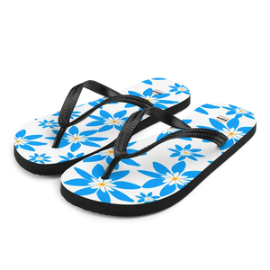 Slip Resistant Blue Flowers Flip Flop Summer Style - Dipaliz - Slippers