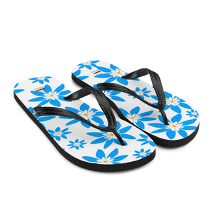 Slip Resistant Blue Flowers Flip Flop Summer Style - Dipaliz - Slippers
