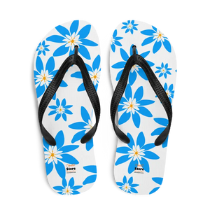 Slip Resistant Blue Flowers Flip Flop Summer Style - Dipaliz - Slippers