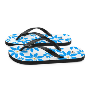 Slip Resistant Blue Flowers Flip Flop Summer Style - Dipaliz - Slippers