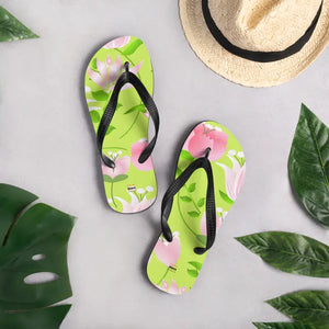 Pink Flowers Slip-resistant Flip-flops - Summer Safety Style - Dipaliz - Slippers