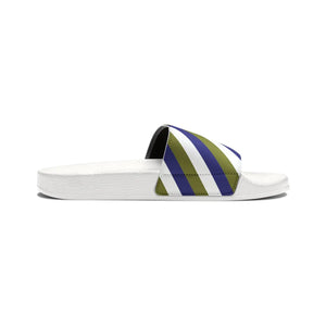 Green Purple Stripes Men’s Pu Slide - Summer - Dipaliz - Sandals