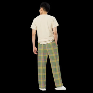 Green Striped Wide Leg Pants - Soft Knit Comfort - Dipaliz