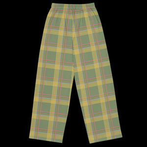 Green Striped Wide Leg Pants - Soft Knit Comfort - Dipaliz