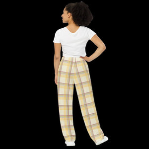Vibrant Wide Leg Pants - Yellow Stripe Comfort - Dipaliz