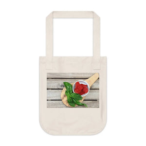 Organic Canvas Tote Bag Sun Dried Tomatoes Pattern - Dipaliz - Bags