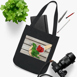 Organic Canvas Tote Bag Sun Dried Tomatoes Pattern - Dipaliz - Bags