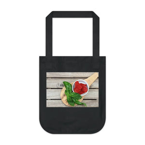 Organic Canvas Tote Bag Sun Dried Tomatoes Pattern - Dipaliz - Bags
