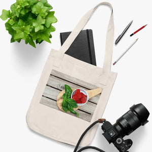 Organic Canvas Tote Bag Sun Dried Tomatoes Pattern - Dipaliz - Bags