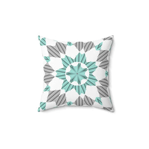 Teal Abstract Pattern Square Pillow - Spun Polyester - Dipaliz - Throw Pillows