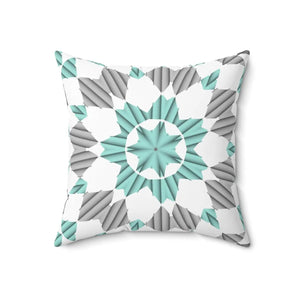 Teal Abstract Pattern Square Pillow - Spun Polyester - Dipaliz - Throw Pillows