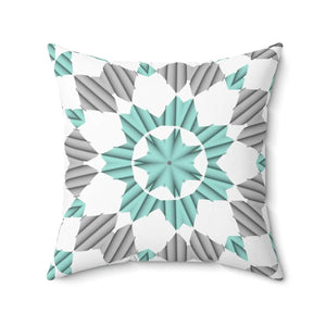 Teal Abstract Pattern Square Pillow - Spun Polyester - Dipaliz - Throw Pillows