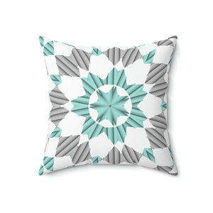 Teal Abstract Pattern Square Pillow - Spun Polyester - Dipaliz - Throw Pillows