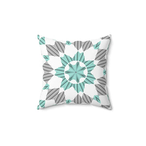 Teal Abstract Pattern Square Pillow - Spun Polyester - Dipaliz - Throw Pillows