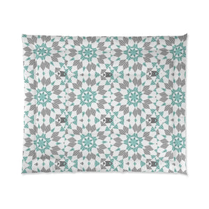 Grey Geometrical Pattern Quilt – Soft Polyester - Dipaliz - Quilts & Comforters