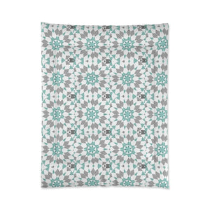 Grey Geometrical Pattern Quilt – Soft Polyester - Dipaliz - Quilts & Comforters