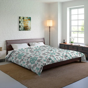 Grey Geometrical Pattern Quilt – Soft Polyester - Dipaliz - Quilts & Comforters