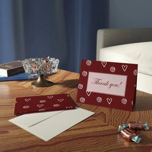 Thank you with Hearts Greeting Cards Message (8 16 and 24 Pcs) - & Note Cards