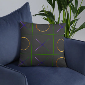 Tic Tac Toe Throw Pillow – Insert Included - Dipaliz - Pillows