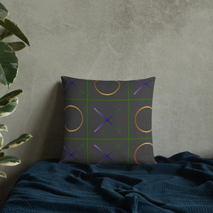 Tic Tac Toe Throw Pillow – Insert Included - Dipaliz - Pillows