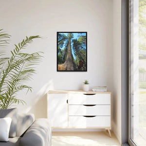 Serene Redwood Forest Matte Canvas - Black Frame - Dipaliz - Posters Prints & Visual Artwork