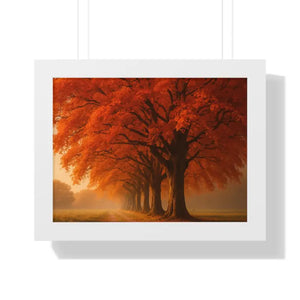 Gallery Canvas Wraps Autumn Trees Woods Framed Poster by Dipaliz - 16″ x 12″ / White - Posters Prints & Visual Artwork