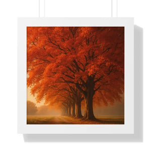 Gallery Canvas Wraps Autumn Trees Woods Framed Poster by Dipaliz - 16″ x / White - Posters Prints & Visual Artwork