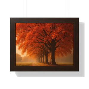 Gallery Canvas Wraps Autumn Trees Woods Framed Poster by Dipaliz - 16″ x 12″ / Walnut - Posters Prints & Visual Artwork