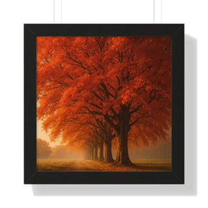 Gallery Canvas Wraps Autumn Trees Woods Framed Poster by Dipaliz - 16″ x / Black - Posters Prints & Visual Artwork