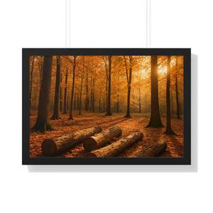 Gallery Canvas Wraps Autumn Woods Trees Framed Poster by Dipaliz - 30’’ x 20’’ / Black - Posters Prints & Visual Artwork