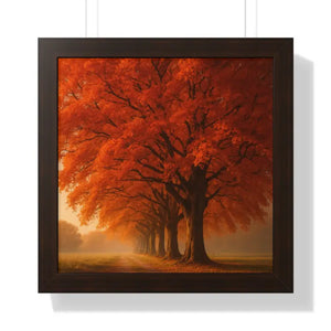 Gallery Canvas Wraps Autumn Trees Woods Framed Poster by Dipaliz - 16″ x / Walnut - Posters Prints & Visual Artwork