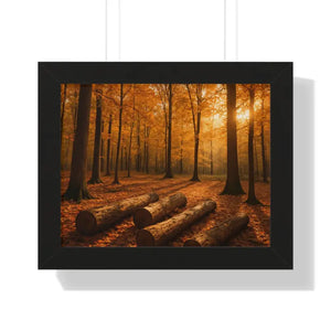 Gallery Canvas Wraps Autumn Woods Trees Framed Poster by Dipaliz - 14″ x 11″ / Black - Posters Prints & Visual Artwork
