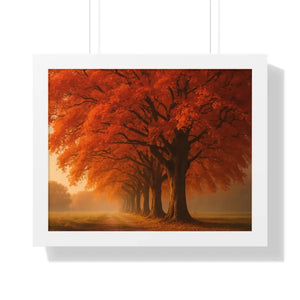 Gallery Canvas Wraps Autumn Trees Woods Framed Poster by Dipaliz - 20’’ x 16’’ / White - Posters Prints & Visual Artwork