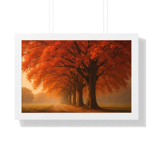 Gallery Canvas Wraps Autumn Trees Woods Framed Poster by Dipaliz - 24″ x 16″ / White - Posters Prints & Visual Artwork