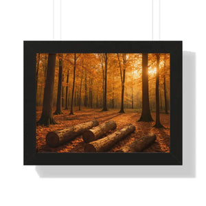 Gallery Canvas Wraps Autumn Woods Trees Framed Poster by Dipaliz - 16″ x 12″ / Black - Posters Prints & Visual Artwork