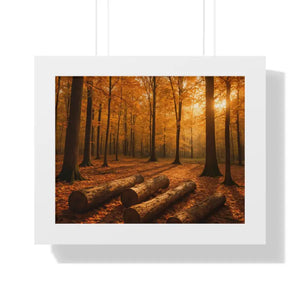 Gallery Canvas Wraps Autumn Woods Trees Framed Poster by Dipaliz - 14″ x 11″ / White - Posters Prints & Visual Artwork