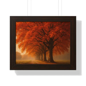 Gallery Canvas Wraps Autumn Trees Woods Framed Poster by Dipaliz - 14″ x 11″ / Walnut - Posters Prints & Visual Artwork