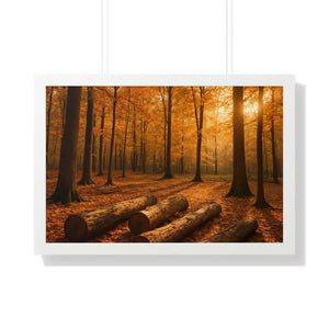 Gallery Canvas Wraps Autumn Woods Trees Framed Poster by Dipaliz - 30’’ x 20’’ / White - Posters Prints & Visual Artwork