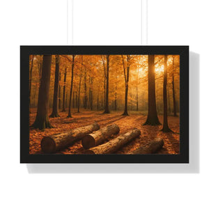 Gallery Canvas Wraps Autumn Woods Trees Framed Poster by Dipaliz - 24″ x 16″ / Black - Posters Prints & Visual Artwork