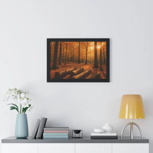 Gallery Canvas Wraps Autumn Woods Trees Framed Poster by Dipaliz - Posters Prints & Visual Artwork
