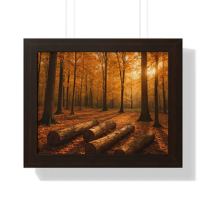 Gallery Canvas Wraps Autumn Woods Trees Framed Poster by Dipaliz - 14″ x 11″ / Walnut - Posters Prints & Visual Artwork