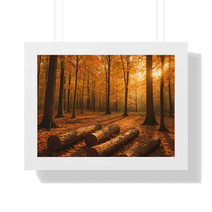 Gallery Canvas Wraps Autumn Woods Trees Framed Poster by Dipaliz - 16″ x 12″ / White - Posters Prints & Visual Artwork