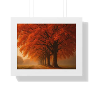Gallery Canvas Wraps Autumn Trees Woods Framed Poster by Dipaliz - 14″ x 11″ / White - Posters Prints & Visual Artwork