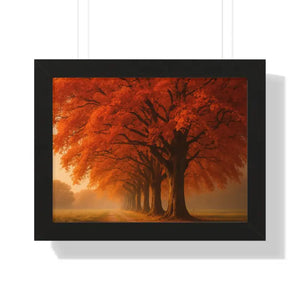 Gallery Canvas Wraps Autumn Trees Woods Framed Poster by Dipaliz - 16″ x 12″ / Black - Posters Prints & Visual Artwork