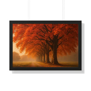 Gallery Canvas Wraps Autumn Trees Woods Framed Poster by Dipaliz - 30’’ x 20’’ / Black - Posters Prints & Visual Artwork