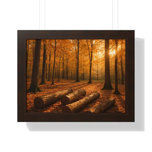 Gallery Canvas Wraps Autumn Woods Trees Framed Poster by Dipaliz - 16″ x 12″ / Walnut - Posters Prints & Visual Artwork