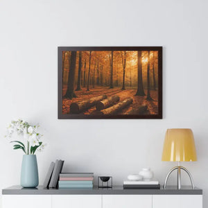 Gallery Canvas Wraps Autumn Woods Trees Framed Poster by Dipaliz - 30’’ x 20’’ / Walnut - Posters Prints & Visual