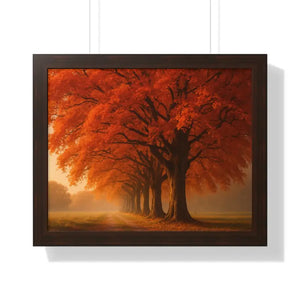 Gallery Canvas Wraps Autumn Trees Woods Framed Poster by Dipaliz - 20’’ x 16’’ / Walnut - Posters Prints & Visual