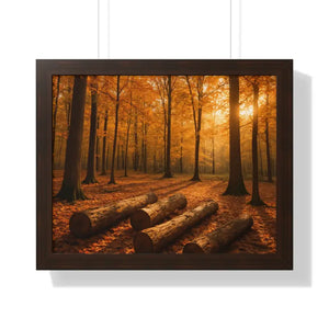 Gallery Canvas Wraps Autumn Woods Trees Framed Poster by Dipaliz - 20’’ x 16’’ / Walnut - Posters Prints & Visual